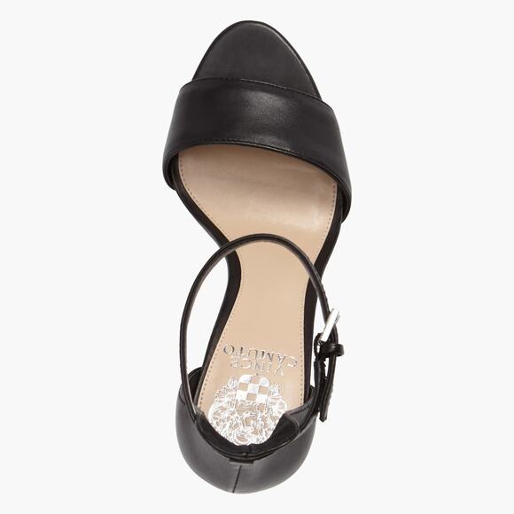 NIB VINCE CAMUTO "Corlina" Leather Open-Toe Ankle Strap Sandal (Black | 7.5M) - Picture 5 of 9